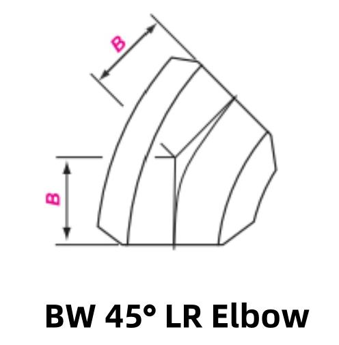 Butt Weld 45° Long Short Elbow